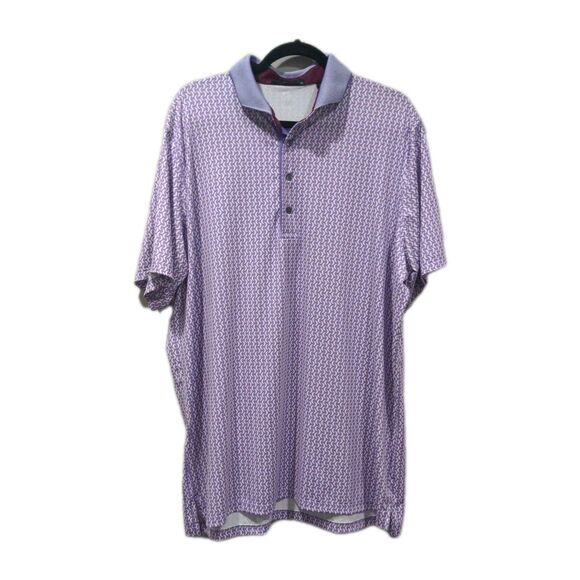Greyson Mens Graphic Moonshine Wildflower Performance Polo Size XL Purple Golf - Picture 1 of 9